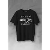 Tactical Patriot Military Tüfek Silüeti Baskılı Tişört Unisex T-Shirt - Siyah - XL