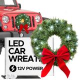 Tactik Işıklı LED Araba Çelengi - 2023 Noel Araba Süslemeleri - Noel Kamyon Süslemeleri - Jeep Noel Süslemeleri Araba Çelenk Kamyon Çelenk Jeep Çelenk - Uzun Ömürlü 12 Volt Güç