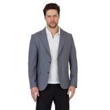 Tadic Erkek Gri Desenli Esneyen Kumaş Slim Fit Kapak Cepli Yarım Astar 4 Mevsim Blazer Ceket Gri 52