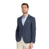 Tadic Erkek Indigo Desenli Esneyen Kumaş Slim Fit Kapak Cepli Yarım Astar 4 Mevsim Blazer Ceket İndigo 58
