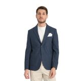 Tadic Erkek Lacivert Desenli Esneyen Kumaş Slim Fit Torba Cepli Yarım Astar 4 Mevsim Blazer Ceket Lacivert 54