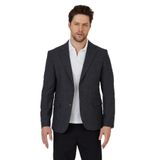 Tadic Erkek Siyah Desenli Esneyen Kumaş Slim Fit Kapak Cepli Yarım Astar 4 Mevsim Blazer Ceket Siyah 50