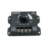 Tadzkkıwm Led Dimmer Dc 12V 24V 30A 360W Ayarlanabilir Parlaklık Işık Şeridi Sürücü Tek Renkli Işık Güç Kontrol Cihazı 5050 3528(B Serisi Siyah)