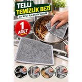tafce 1 Adet Çok Amaçlı Tel Bulaşık Yıkama Bezi Yeni Çok Fonksiyonlu Çizilmez Bez Sihirli Bez Gri