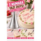 tafce 1 Numara Yazı Duyu Pasta Üzeri Yazı ve Dekorasyon Krema Ucu İnce Süsleme Pasta Duyu