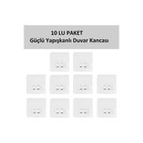 tafce 10 Adet Süper Güçlü Yapışkanlı Banyo Askısı Yedek Sticker Raf Tutucu Askı Kanca