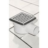 Tafce 10X10 Yandan Çıkışlı Oynar Başlıklı Yer Süzgeci Metal Ø50 Çıkışlı Klapesiz - Açık Beyaz - Gri - 10x10x50