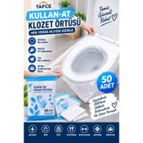 tafce 50 Adet Kullan At Klozet Örtüsü, Şeffaf Klozet Poşeti, Tek Kullanımlık Hijyenik Klozet Kapak Örtüsü, Seyahat WC Koruyucu