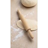 Tafce Hamur Açma Oklavası Hamur Açıcı Merdane Pürüzsüz Oklava Pizza Börek Açma Silindir 45 cm - Açık Kahverengi