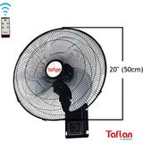 Taflan FAW-20R Kaşkar Sanayi Tipi 130 W Siyah Uzaktan Kumandalı Duvar Vantilatörü