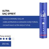 Taft Ultra Güçlü Saç Spreyi 250 ml Ağırlık Yapmayan Formül ile Güçlü Saçlar İçin