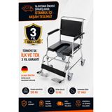 Tagesan Römer R489 Banyo ve Tuvalet Sandalyesi – Katlanabilir, Frenli, Çıkarılabilir Ayaklıklı, Kaldırılabilir Kolçaklı, 120 kg Taşıma Kapasiteli