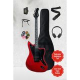 Tagima Guitars Tagima Duo Smart Hh Manyetik Jaguar Kasa Kendinden Efektli Kulaklık Girişli Elektro Gitar Jazzmaster - Kırmızı