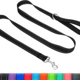 Taglory Reflektörlü Köpek Eğitimi Kurşun, Neopren Dolgulu Sap ve Metal Kanca, 1,8 m x 2,0 cm Naylon Tasma Küçük Köpekler için, Siyah