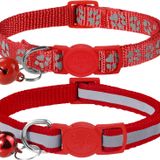 Taglory Yansıtıcı kedi tasması, güvenlik kilitli ve çanlı, 2 adet ayarlanabilir boyun bandı, kedi yavruları, 19 – 32 cm kırmızı