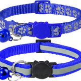 Taglory Yansıtıcı kedi tasması, güvenlik kilitli ve çanlı, 2 adet ayarlanabilir boyun bandı, kedi yavruları, 19 – 32 cm koyu mavi