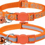 Taglory Yansıtıcı kedi tasması, güvenlik kilitli ve çanlı, 2 adet ayarlanabilir boyun bandı, kedi yavruları, 19 – 32 cm turuncu