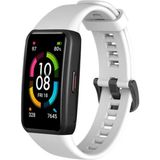 Tagomoon Huawei Band 6 Akıllı Bileklik ile Uyumlu Tokalı Silikon Kordon Kayış - Beyaz