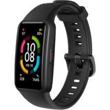 Tagomoon Huawei Band 6 Akıllı Bileklik ile Uyumlu Tokalı Silikon Kordon Kayış - Siyah