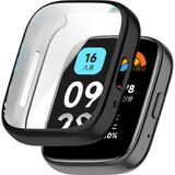 Tagomoon Redmi Watch 3 Active Uyumlu Kasa ve Ekran Koruyucu 360 Tam Koruma Silikon Kılıf - Siyah