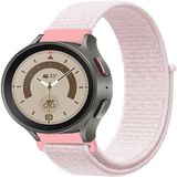Tagomoon Samsung Galaxy Watch 4 5 5pro 6 Akıllı Saatleri Uyumlu Kordon Kumaş Desenli Cırt Cırtlı Spor Kayış - Toz Pembe