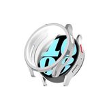 Tagomoon Samsung Galaxy Watch 6 40mm Uyumlu Kasa ve Ekran Koruyucu 360 Tam Koruma Silikon Kılıf (Gümüş)