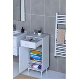 Taha 40 Cm 3 Bölmeli Beyaz Çok Amaçlı Dolap 2 Raflı Banyo Mutfak Dolabı 40X88x32,5 Cm Düzenleyici