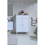 Taha 60 Cm 3 Bölmeli Beyaz Çok Amaçlı Dolap 2 Raflı Banyo Mutfak Dolabı 60X88x32,5 Cm Düzenleyici