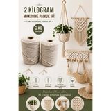 Taha Hamak Tahahamak 2 kg 3 mm 3 Büküm Dekoratif Makrome Ipi ( 2000 gr ) - Ekru