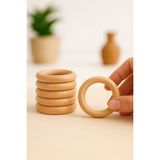 Taha Hamak Tahahamak 5cm 10 Adet Ahşap Halka Diş Kaşıyıcı Makrome Halka Amigurum