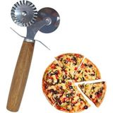 TAHAMAX Buffer® Ahşap Saplı 2li Hamur Kesme Ruleti Düz Ve Dalgalı Pizza Börek Kesici Aparatı