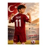 tahaspor KENAN YILDIZ TÜRKİYE MİLLİ TAKIM ÇOCUK FUTBOL FORMASI KIRMIZI 3 PARÇA ( FORMA ŞORT ÇORAP)