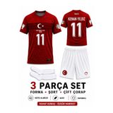 tahaspor Türkiye 2026 Kenan Yıldız Kırmızı Beyaz Çocuk Forması Çorap Hediyeli