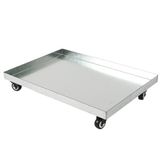 Tahliye Tavası Damlama Tepsisi Borulu Merkezi Klima Pencere Kremi Kondens Taşınabilir Uygun Bölmeli, Tekerlekli Su Damlama Tepsisi 100 x 30 cm Çelik