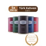 Tahmis 5'li Türk Kahvesi Özel Seti 250 G(MENENGİÇ-OSMANLI-TÜRK-DAMLA SAKIZLI-DAĞ ÇİLEKLİ)