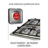 TAHT 20 Adet Ocak Koruyucu Folyo, Isıya Dayanıklı Folyo, Ocak Leke Önleyici, Ocak Üstü Folyo