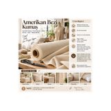 TAHT Amerikan bezi, ham bez, kumaş, 220 cm, masa örtüsü, kırlent, runner, perde, astar, döşemelik, punch, çanta kumaşı, bej