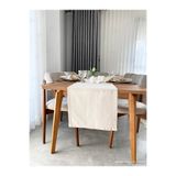 TAHT Şık Tasarım 50x250 cm %100 Pamuk Ham Keten Amerikan Runner, Vintage Runner, Keten Amerikan Runner
