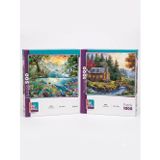 Tahta Köprü Ve Hayvanlar Alemi İkili Set - 1000 + 500 Parça İkili Puzzle Seti