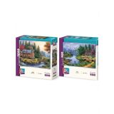 Tahta Köprü Ve Kuğu Gölü İkili Set - 1000 + 500 Parça İkili Puzzle Seti