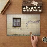 Tahta Pencere- Eski Duvar Tasarımı 240 Parça Ahşap Puzzle Ahşap Kutuda MP01207