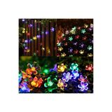 Tahtakale Dünyası Solar Güneş Enerjili 5 Metre 50 Ledli Papatya Çiçek Şeklinde RGB Renkli Led Bahçe Dış Mekan Aydınlatması Süsü Dekoru