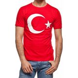 Tahtakale Marketi Yetişkin Erkek Türk Bayrağı Tişört, Türk Bayrağı Baskılı T-Shirt - XXL - Kırmızı