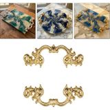 Tahtakale Toptancı Barok Desenli Vintage Stil Lüks Tepsi ve Sunum Kulpu 9 cm (2 Adet) Gold