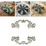 Tahtakale Toptancı Barok Desenli Vintage Stil Lüks Tepsi ve Sunum Kulpu 9 cm (2 Adet) Gümüş