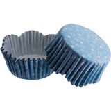 Tahtakale Toptancı Cupcake Kalıbı Pet Kapsül Kar Desenli Mavi Dalgalı Kek Kalıbı 65 x 38 mm x 100 Adet - Mavi Desenli
