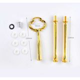 Tahtakale Toptancı Epoksi 3 Katlı Meyve ve Cupcake Stant Bağlantı Aparatı Stant Tutucu Çiçek Desenli Gold