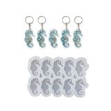 Tahtakale Toptancı Epoksi Silikon Kalıp Çoklu Deniz Atı Kalıbı Delikli Deniz Atı Anahtarlık Kalıbı 4.4X3 CM 10 lu