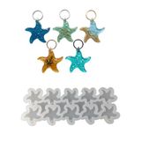 Tahtakale Toptancı Epoksi Silikon Kalıp Çoklu Deniz Yıldız Kalıbı Delikli Deniz Yıldızı Anahtarlık Kalıbı 4.7X4.5 CM 10 lu