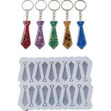 Tahtakale Toptancı Epoksi Silikon Kalıp Çoklu Kravat Kalıbı Delikli Kravat Anahtarlık Takı Küpe Kalıbı 3.8x1.1 cm 20 Li - Renkli